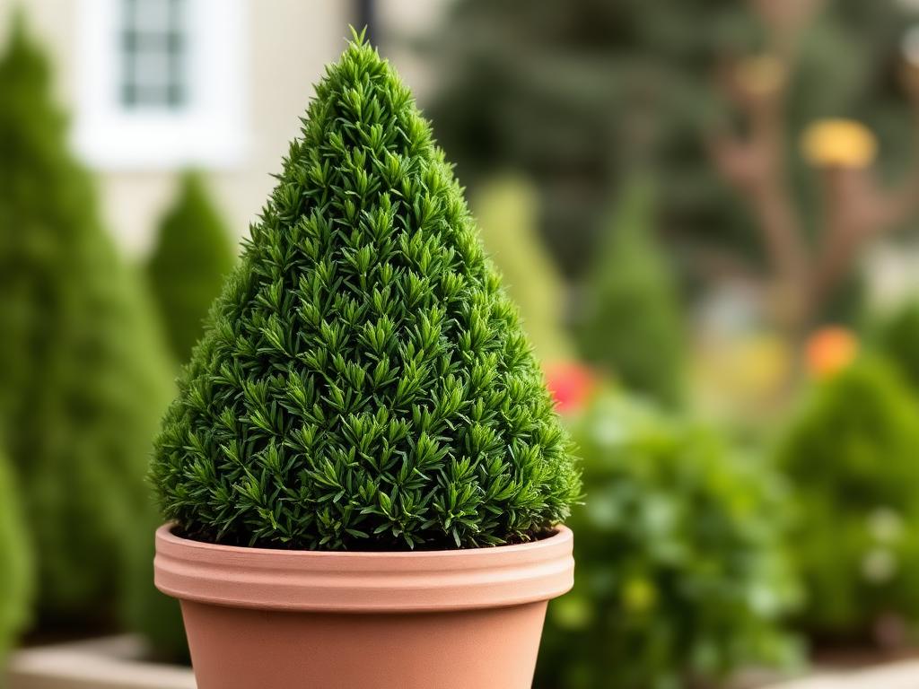 Puiet de Buxus piramidal la ghiveci